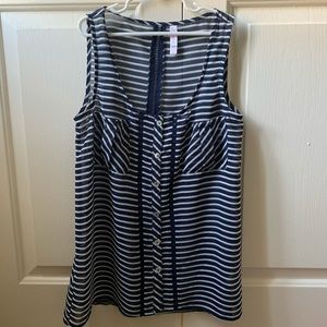 Blue and white stripe tank top